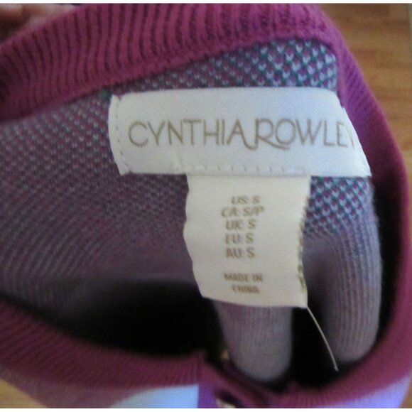 Cynthia Rowley Plaid Cardigan Sweater W/Gold Buttons Size S NWT - Picture 5 of 6